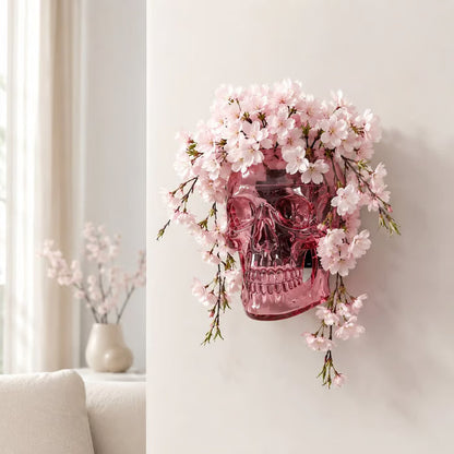 Gothic Skull Wall Vase 💀🌸 – Hangable & Tabletop Freestanding🏆