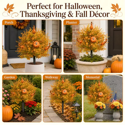 🎃Fall Pumpkin Floral Stake Artificial Topiary Tree🏆