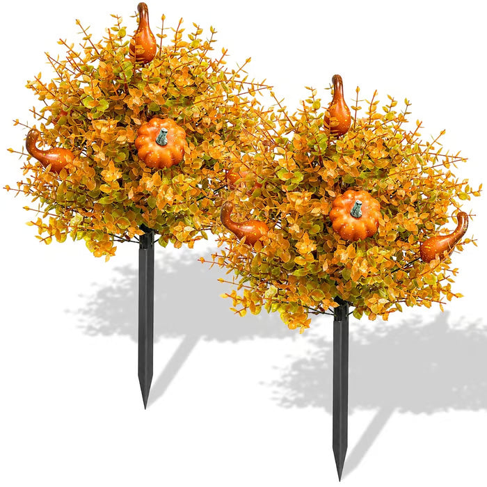 🎃Fall Pumpkin Floral Stake Artificial Topiary Tree🏆