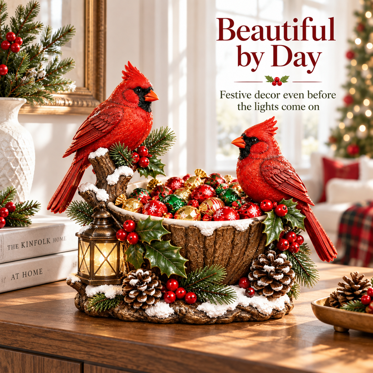 🔥Hot Sale 49% OFF❤️ Cardinal Christmas Treat Bowl™ – Lighted Holiday Candy Bowl & Tabletop Decor