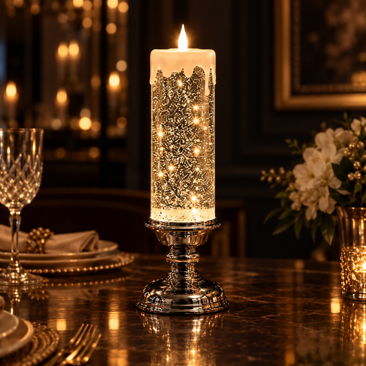 🔥😍✨Last Day 90% OFF✨ Enchanted Glow Flameless Candle Lamp – Sparkling Home Décor 🕯️