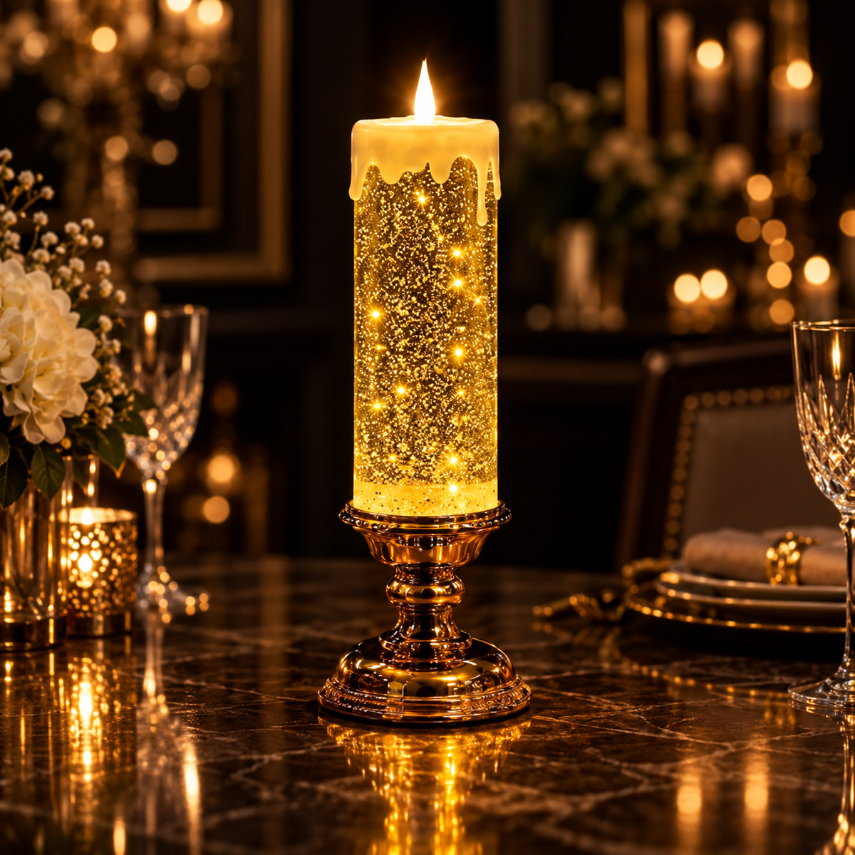 🔥😍✨Last Day 90% OFF✨ Enchanted Glow Flameless Candle Lamp – Sparkling Home Décor 🕯️
