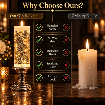 🔥😍✨Last Day 90% OFF✨ Enchanted Glow Flameless Candle Lamp – Sparkling Home Décor 🕯️