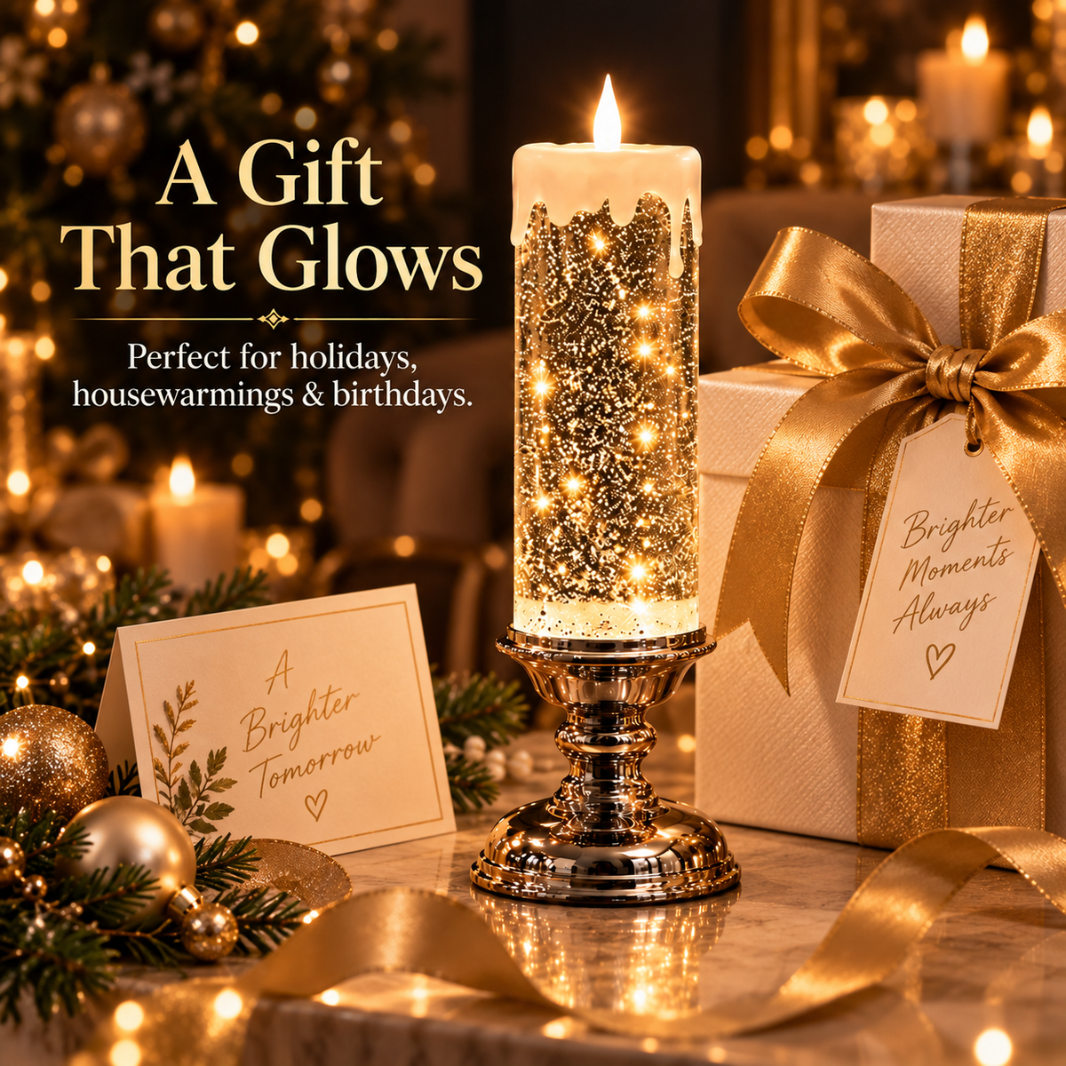 🔥😍✨Last Day 90% OFF✨ Enchanted Glow Flameless Candle Lamp – Sparkling Home Décor 🕯️