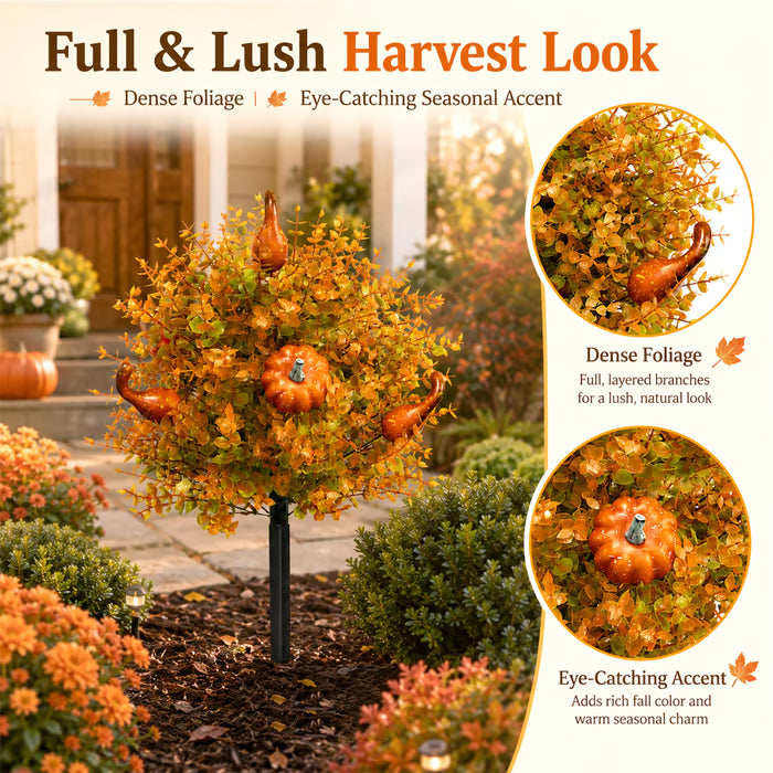 🎃Fall Pumpkin Floral Stake Artificial Topiary Tree🏆